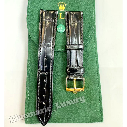Rolex black crocodile leather - rolex,