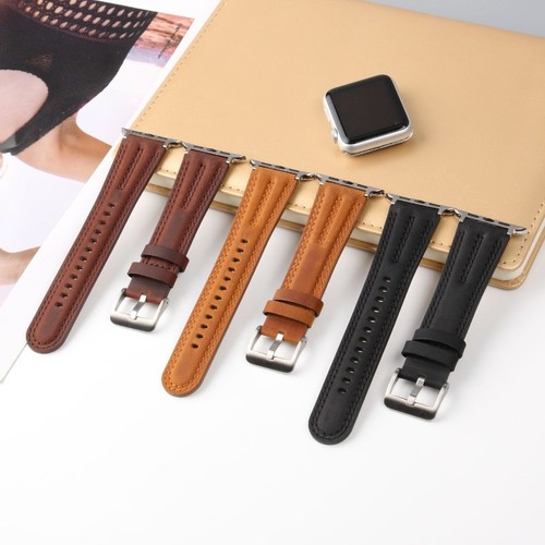 Slim leather strap for apple - leather,