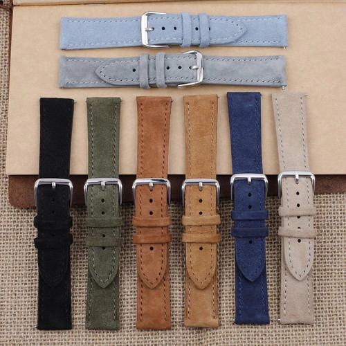 Suede leather watch strap - leather, band