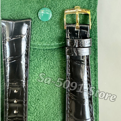 Rolex black crocodile leather - black,