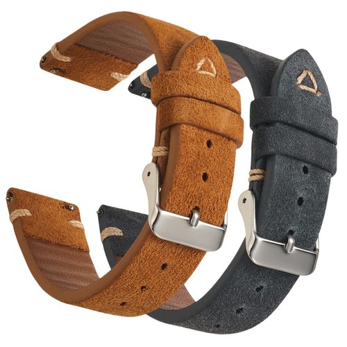 Suede leather watch strap 18mm - leather,