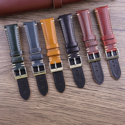 Glossy genuine leather watch - leather,