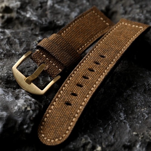 Handmade leather canvas watch - handmade,
