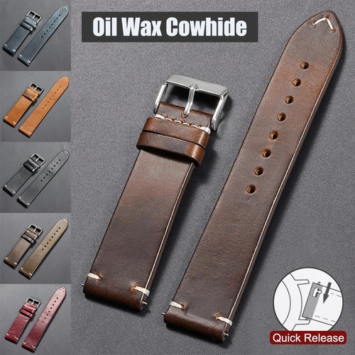 Vintage leather watch band - vintage,