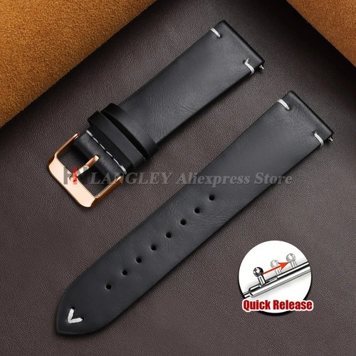 Vintage leather watch band - leather,