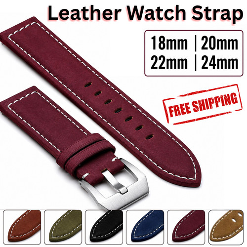 Cowhide leather watch strap - leather,