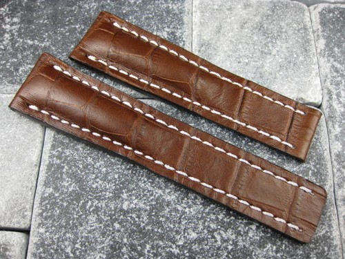 22mm leather strap brown - strap,